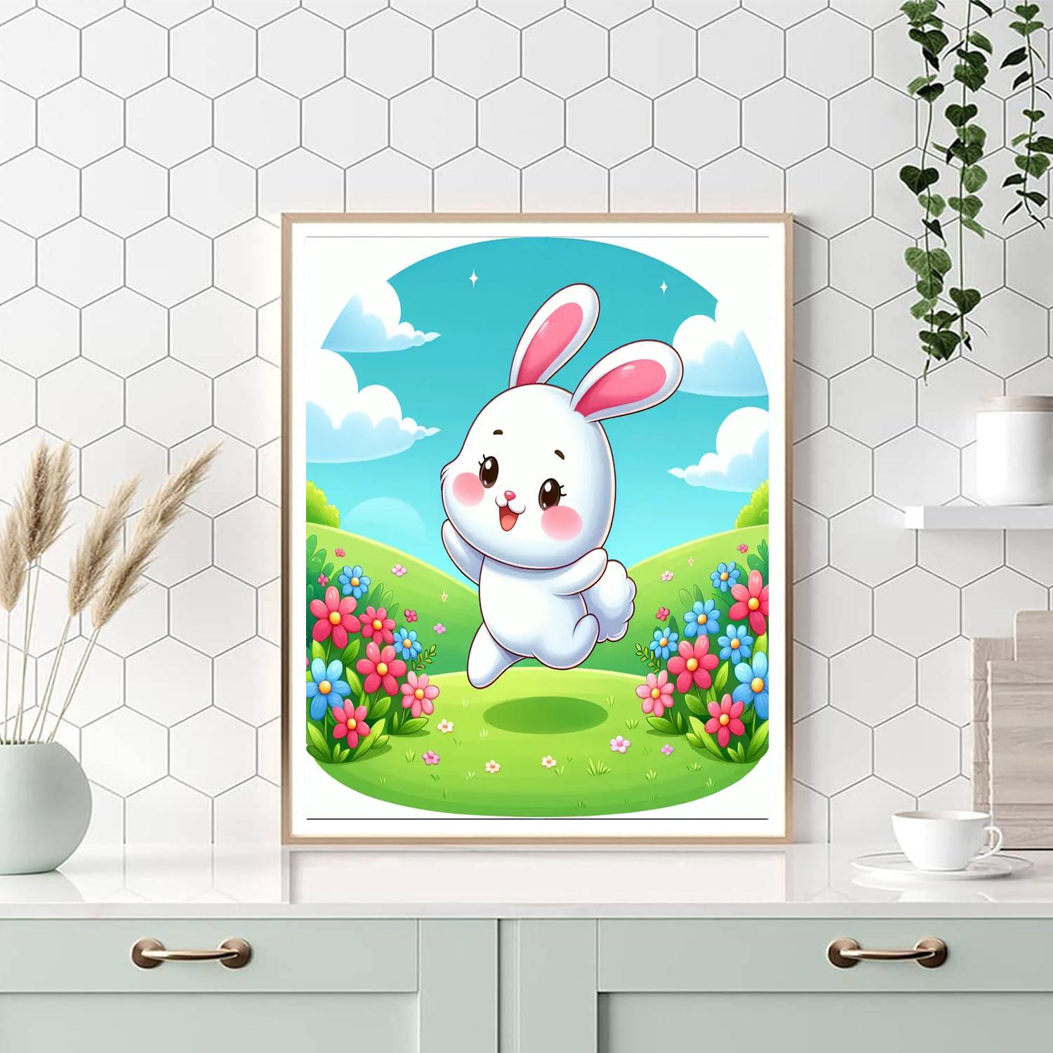 Adorable Bouncing Bunny Numbered Painting Kits