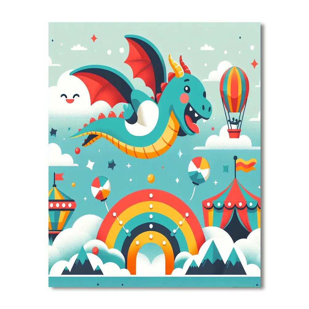 Friendly Dragon's Sky Carnival Paint By Numbers Kits