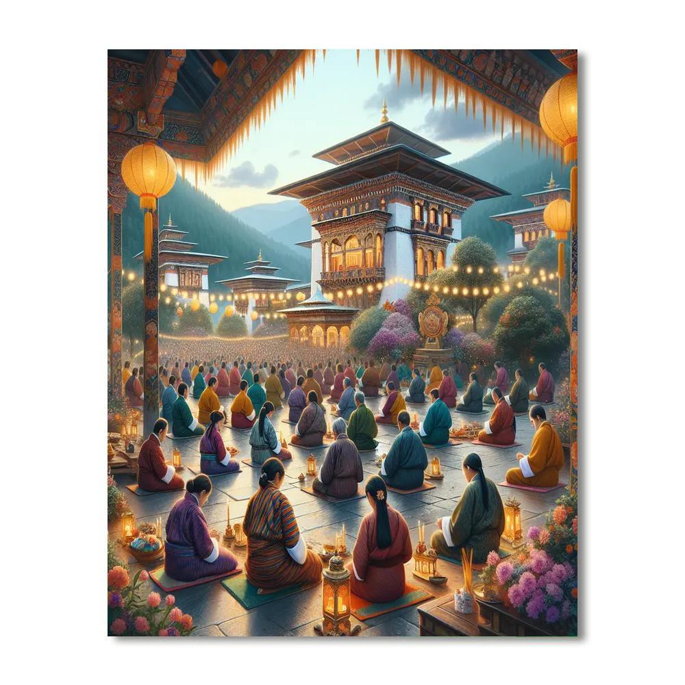 Wesak Festival - Bhutan Paint By Numbers Art