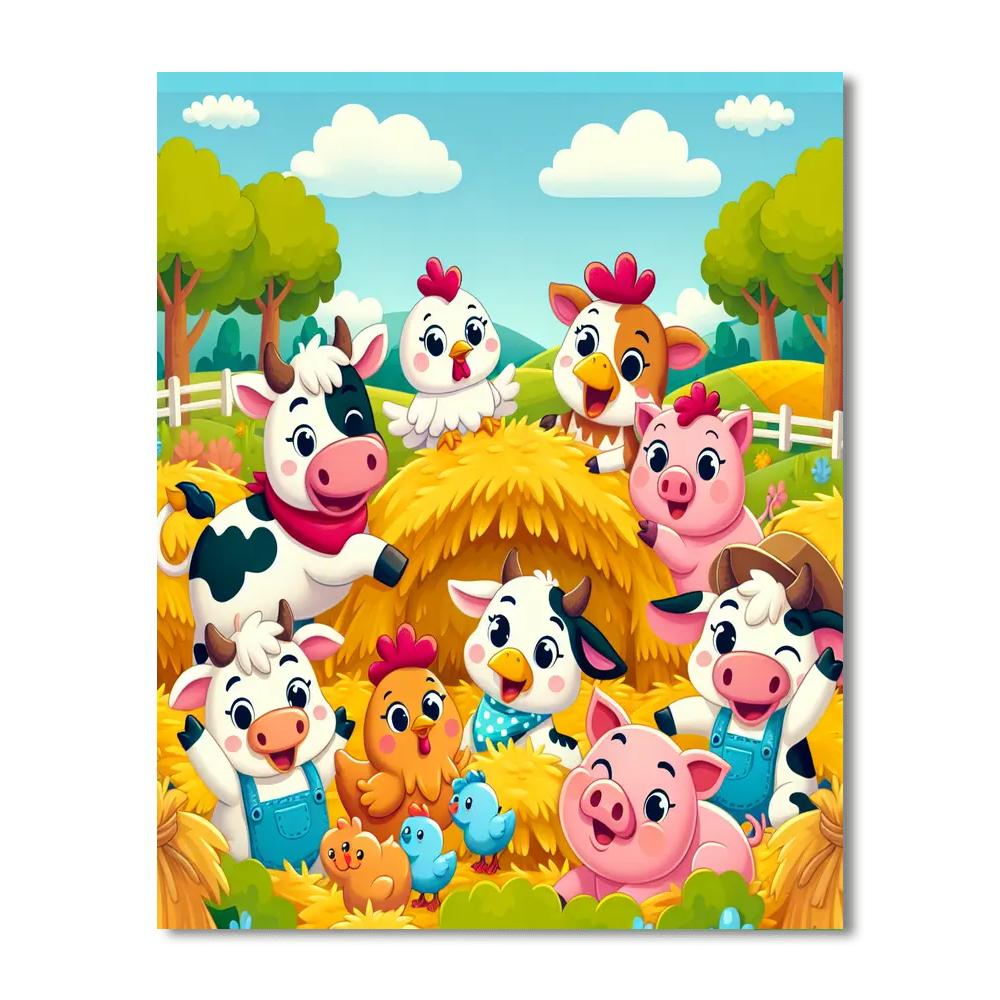 Friendly Farm Fiesta Painting By Numbers Kit