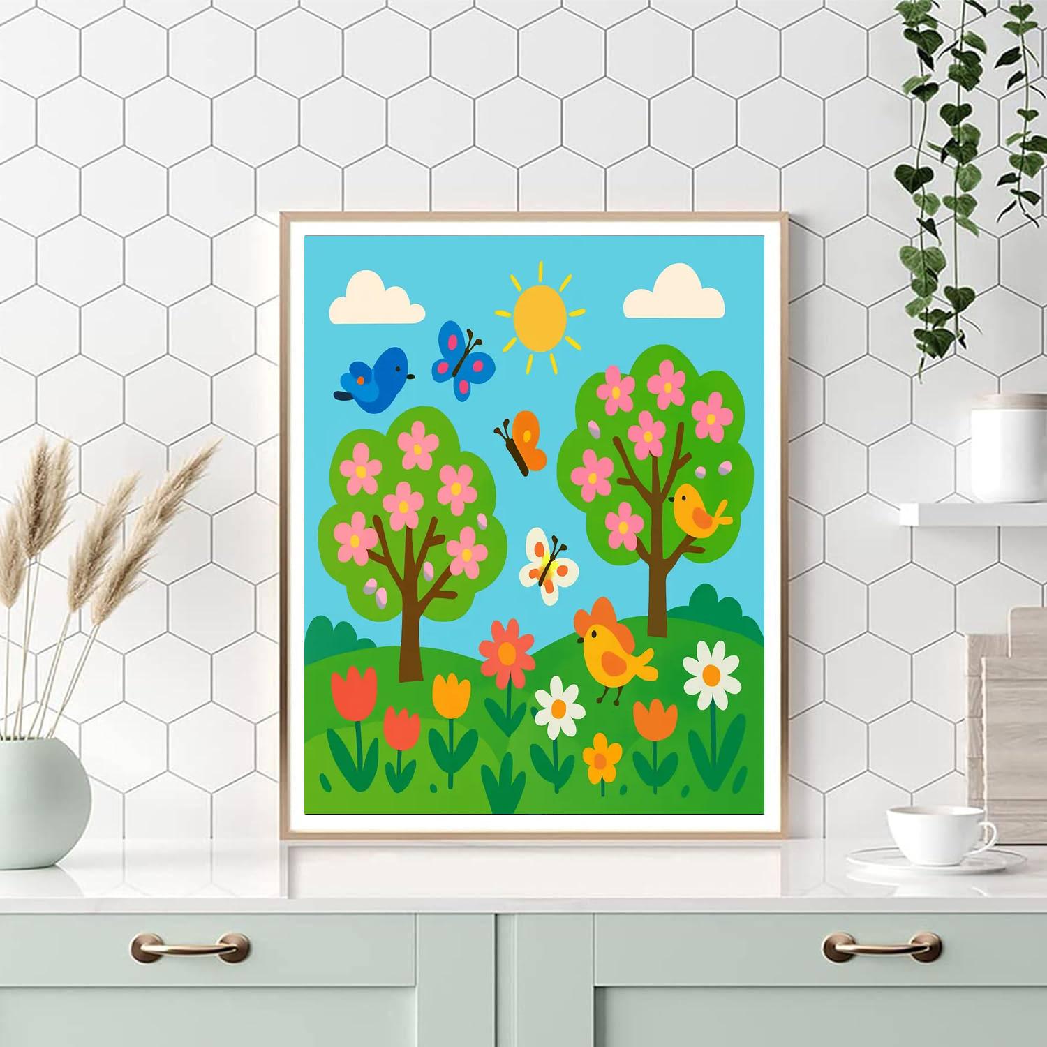 Cheerful Spring Blossom DIY Paint By Numbers