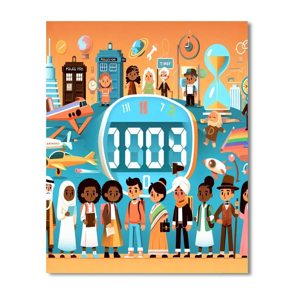 Time-traveling Tykes Number Painting