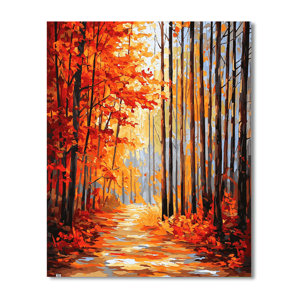 Jackson Pollock Inspired Pollock's Autumn Forest Dance  Paint By Numbers Art