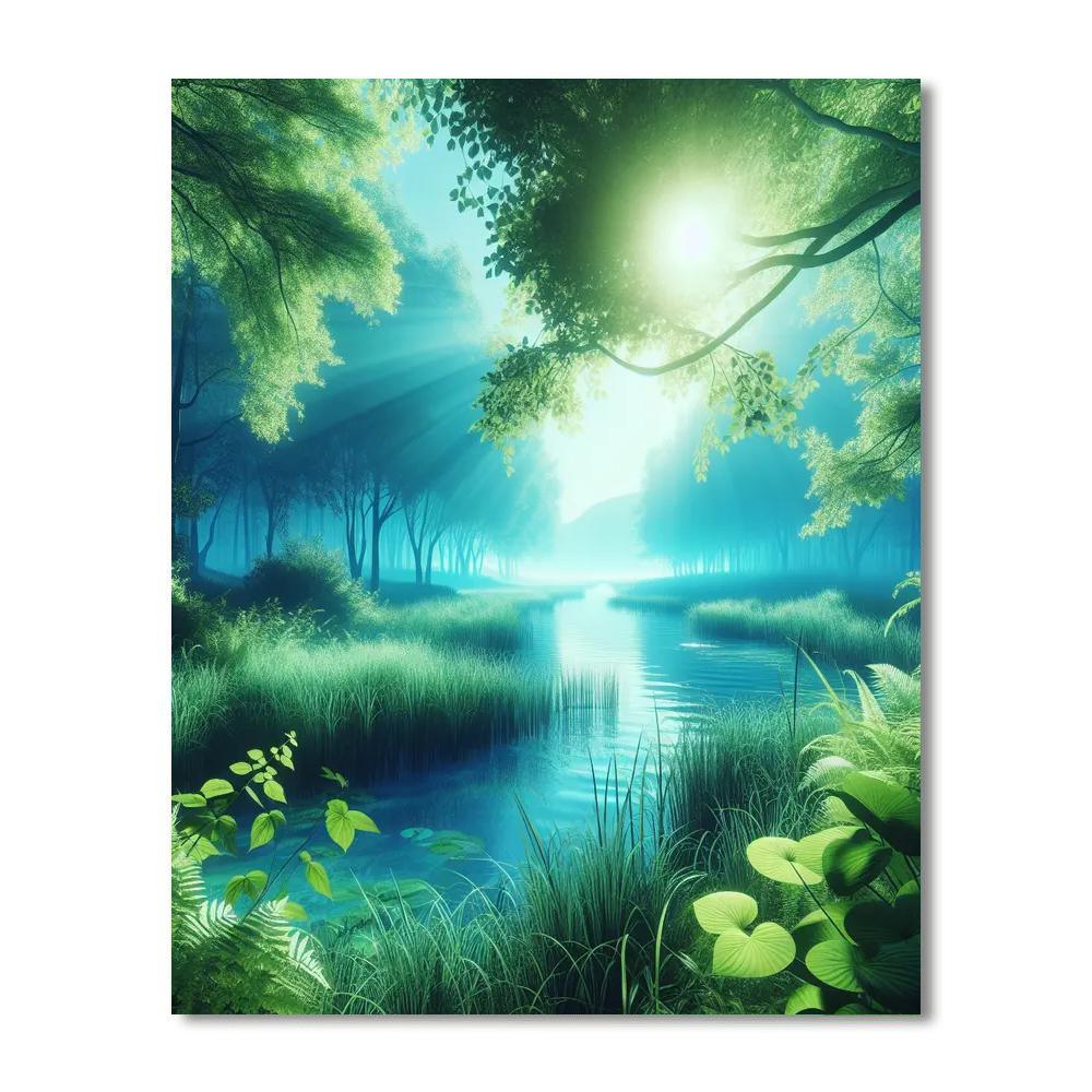 Glistening Summer Lake Paint By Numbers Art