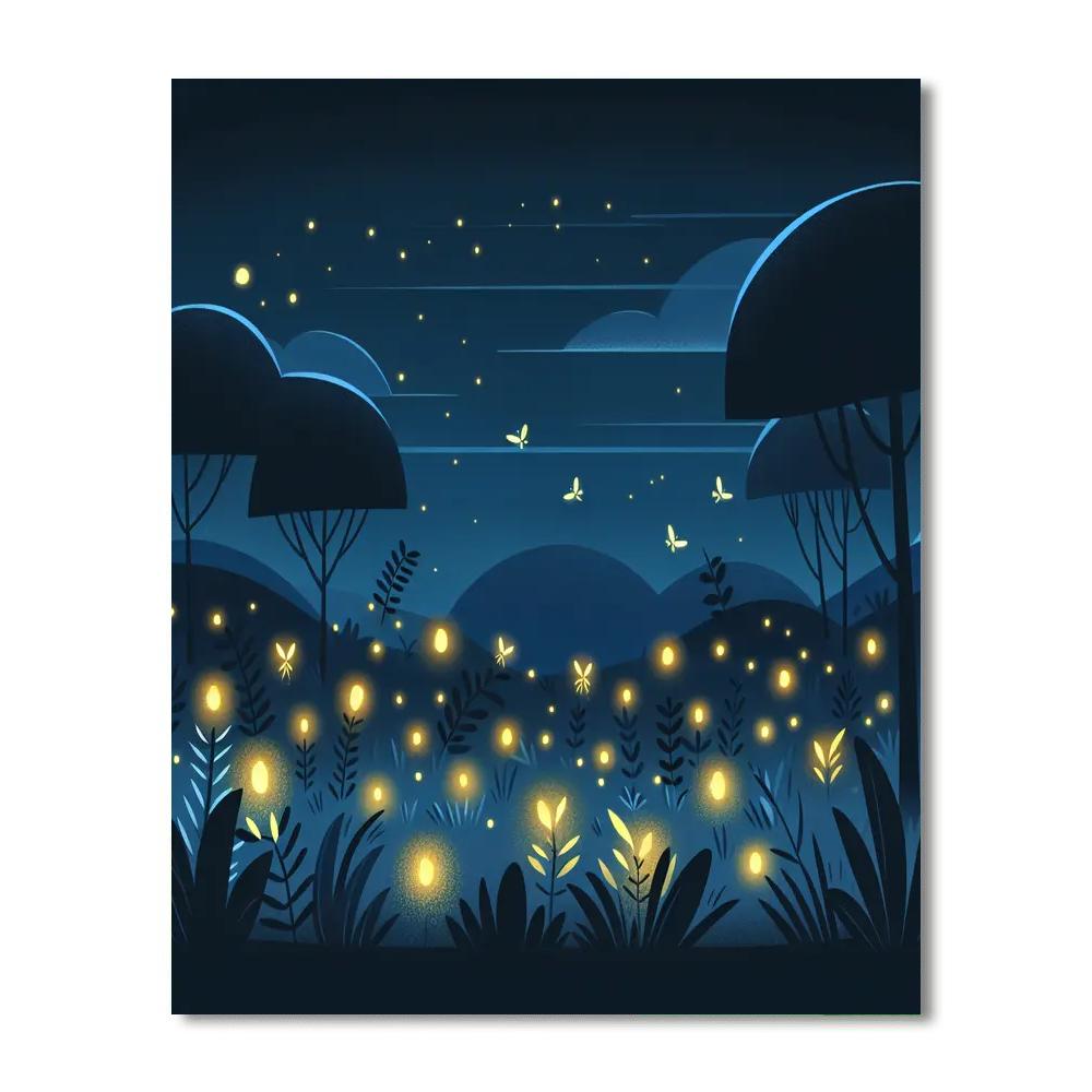 Friendly Firefly Gathering Paint By Numbers Art