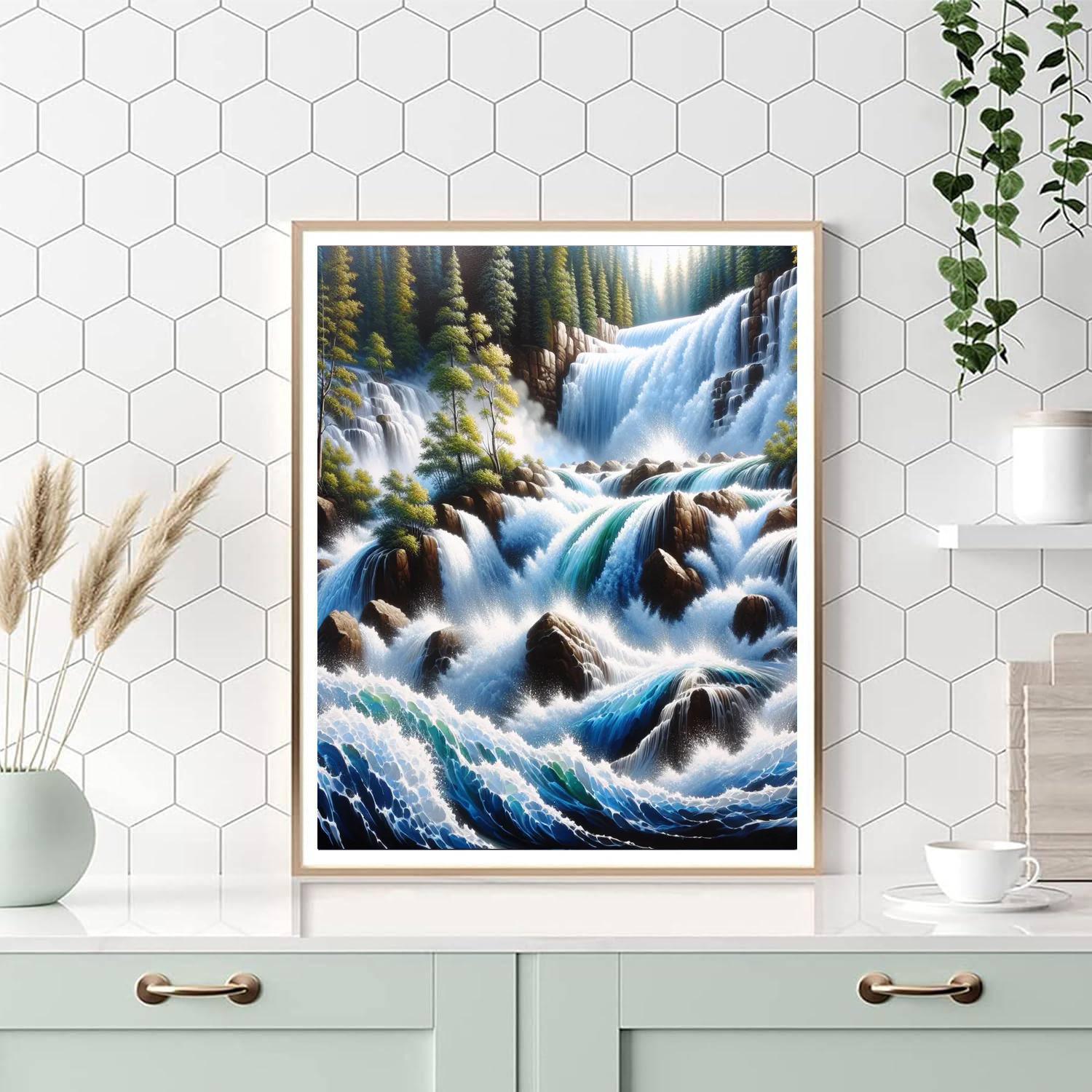 Energetic Waterfall Journey Painting By Numbers Kit