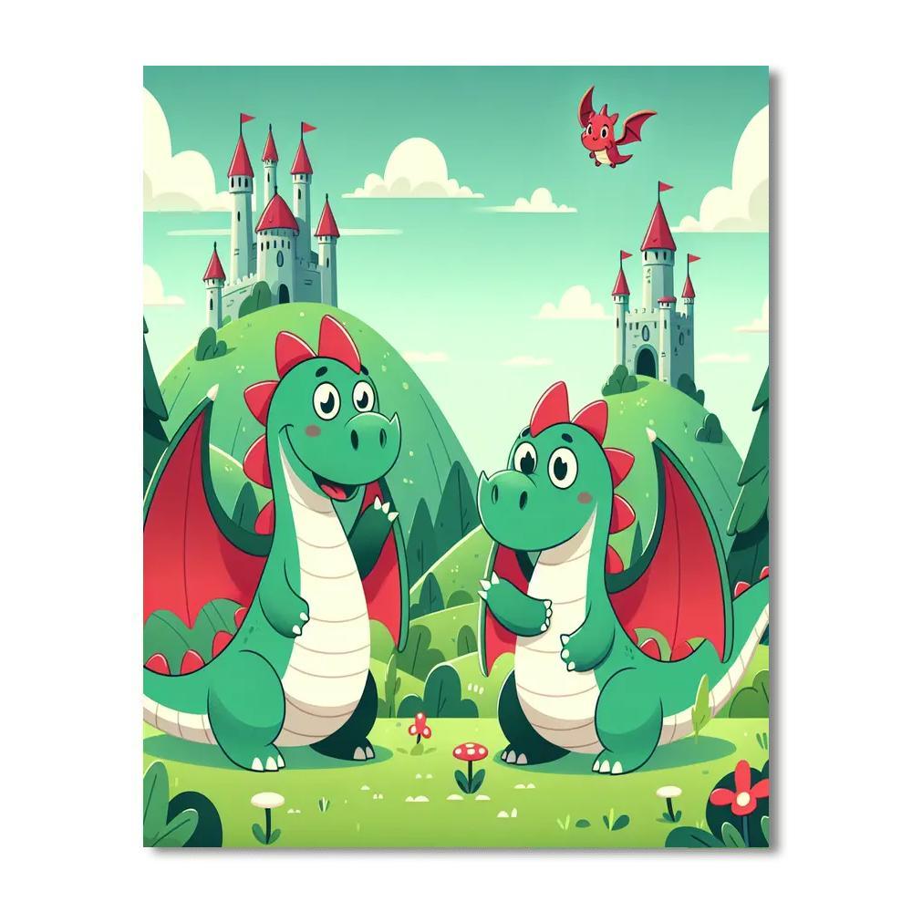 Charming Dragon Land Paint By Color