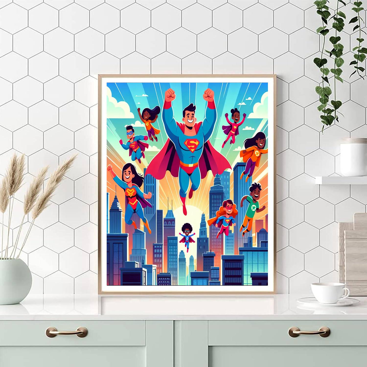 Superhero Adventures In The City Paint By Numbers Kits
