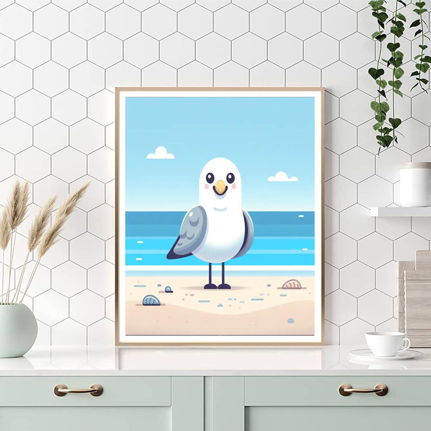 Sunny Seagull Paint By Numbers Art