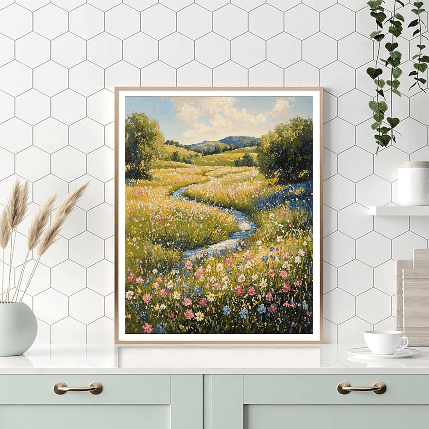 Pierre-Auguste Renoir Inspired Serene Meadow Delight  Number Painting