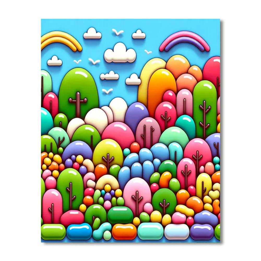 Joyous Jellybean World Painting By Numbers Kit