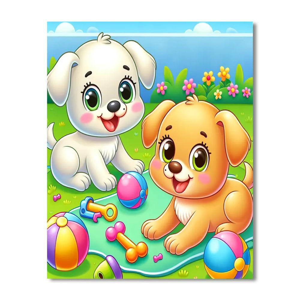 Happy Pups Playtime Paint By Numbers Kits