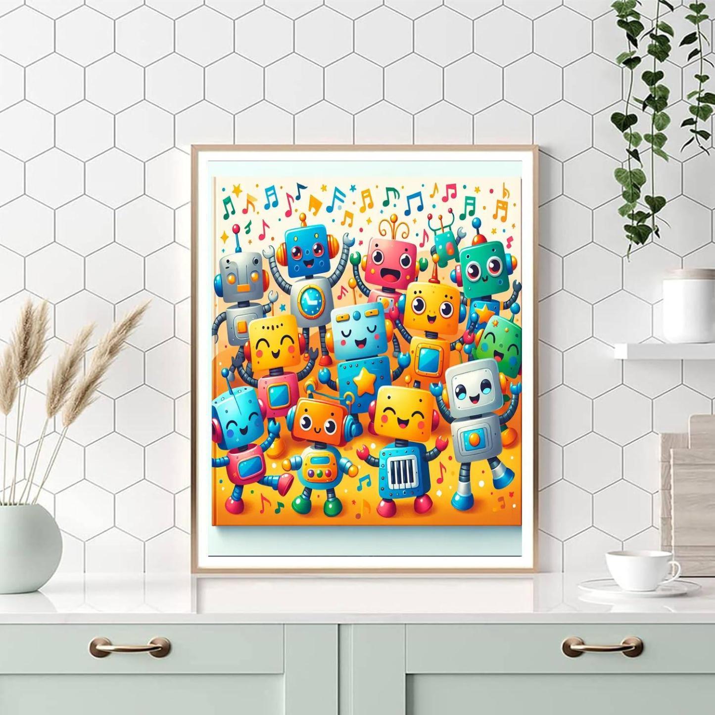 Dancing Robots Paint By Number