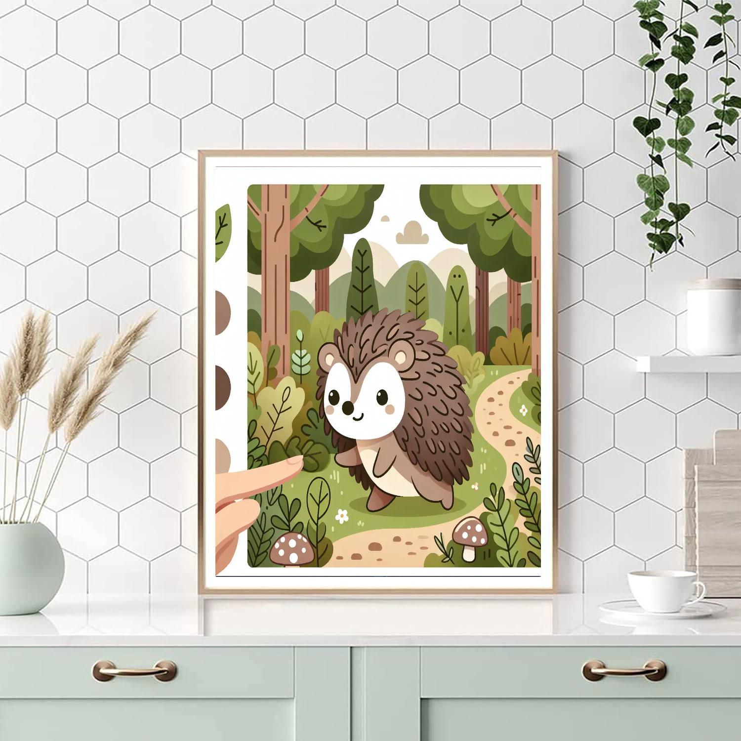 Cute Little Hedgehog Journey Paint By Number