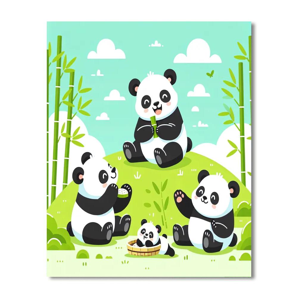 Panda Paradise Playtime Painting By Numbers Kit