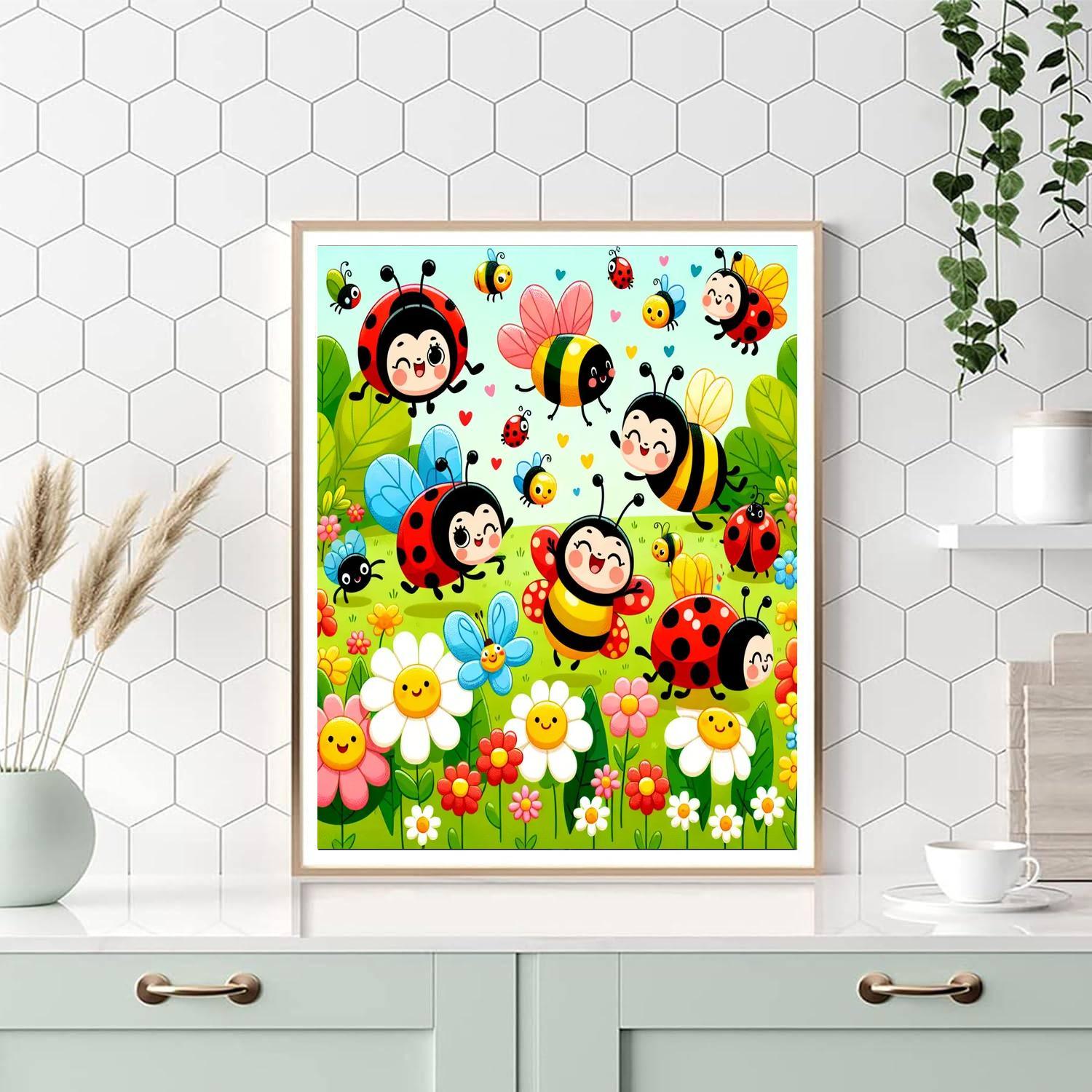 Cute Bug Brigade Painting By Numbers Kit