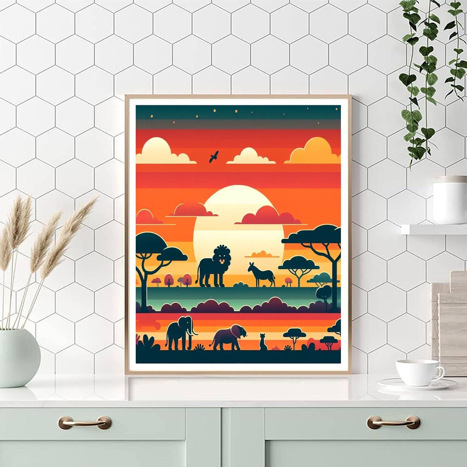 Sunset Safari Surprise Painting By Numbers Kit