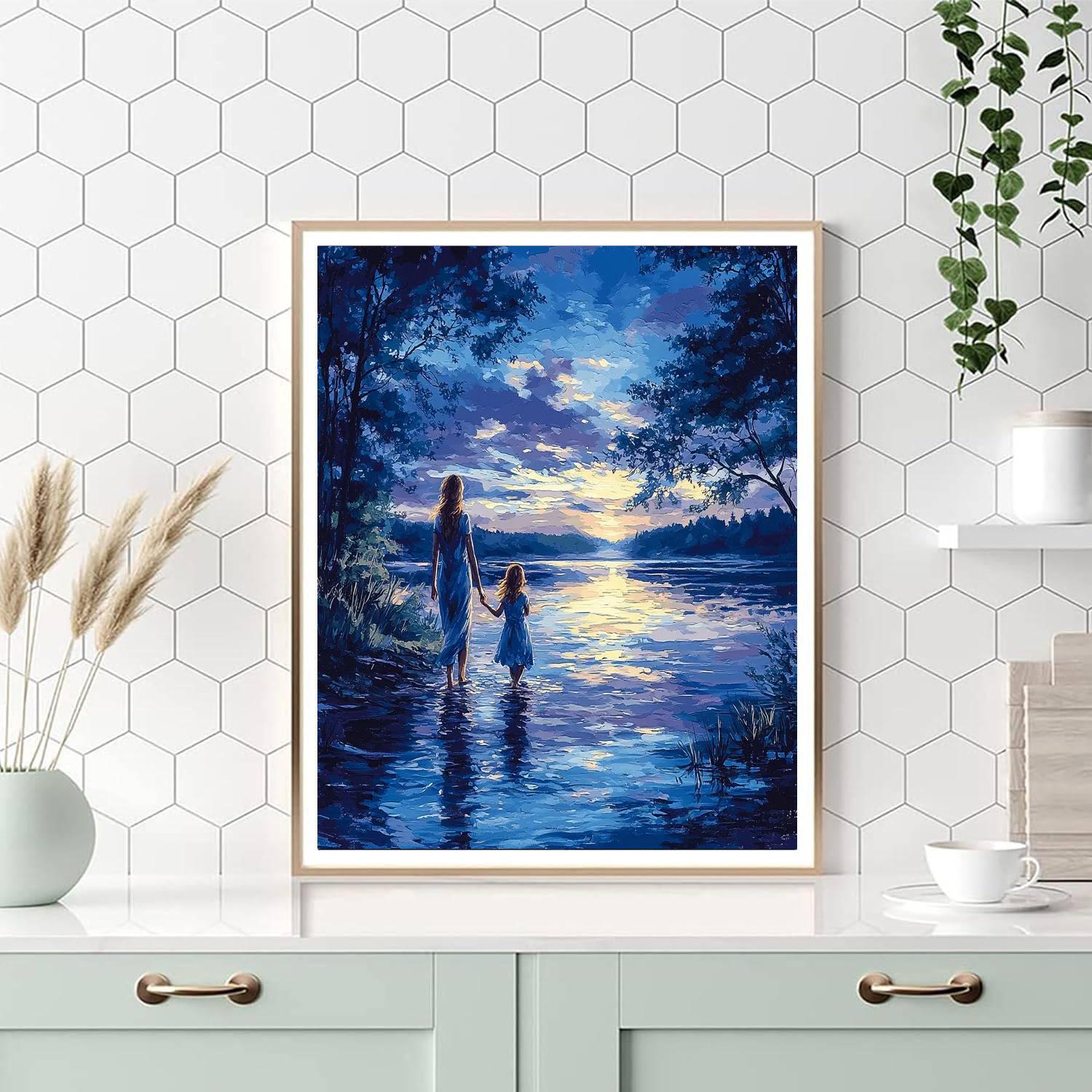Evening Stroll By The Lake Numbered Painting Kits