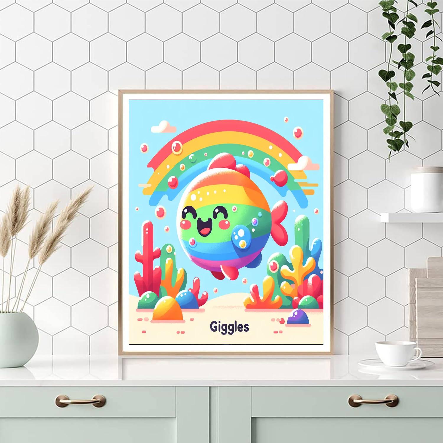 Giggles The Rainbow Fish Numbered Painting Kits