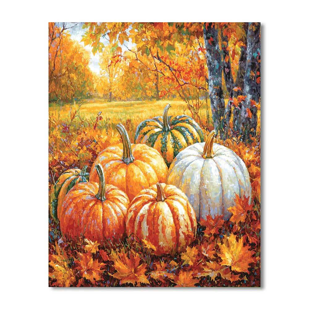 Wood Inspired Joyful Harvest Time  Number Painting