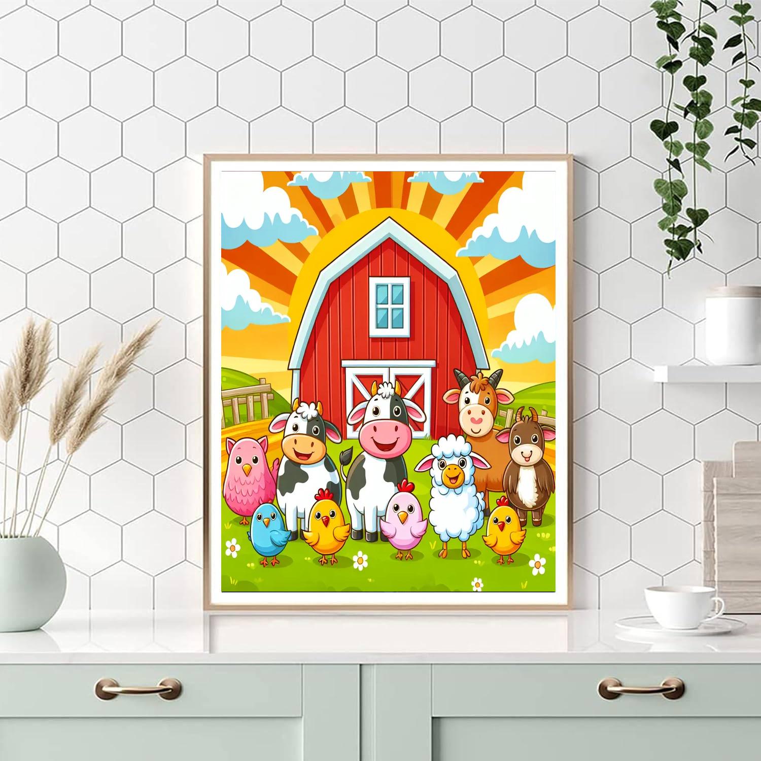 Busy Farmyard Paint By Number