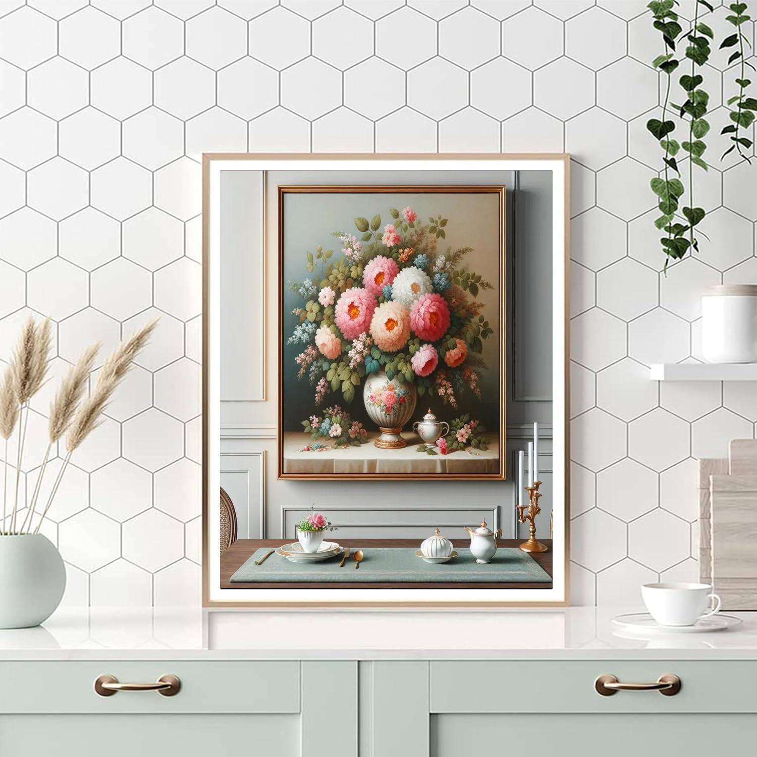 Vintage Floral Still Life Paint By Color