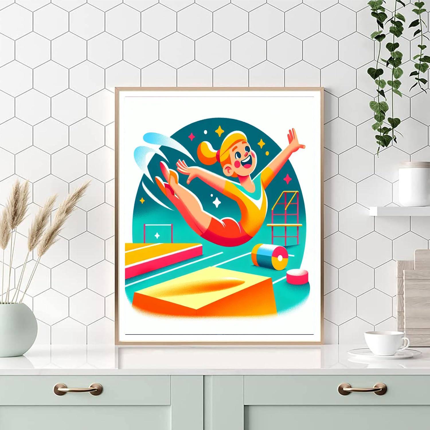 Energetic Gymnast Numbered Painting Kits