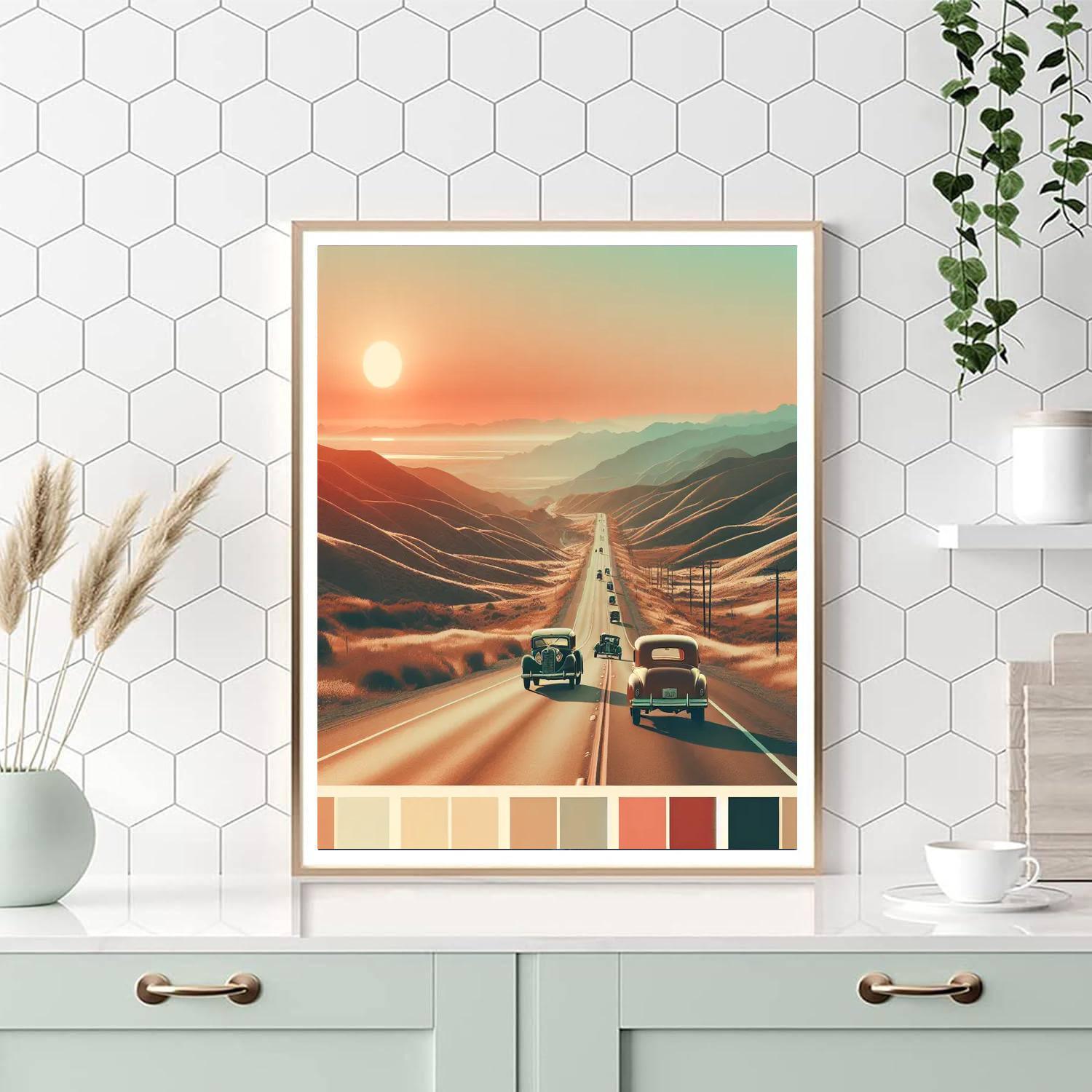 Retro Vintage Journey Numbered Painting Kits