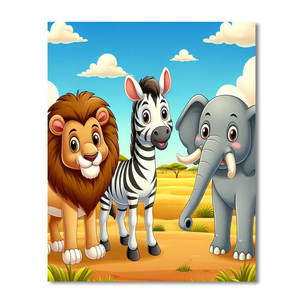 Colorful Safari Animals Numbered Painting Kits