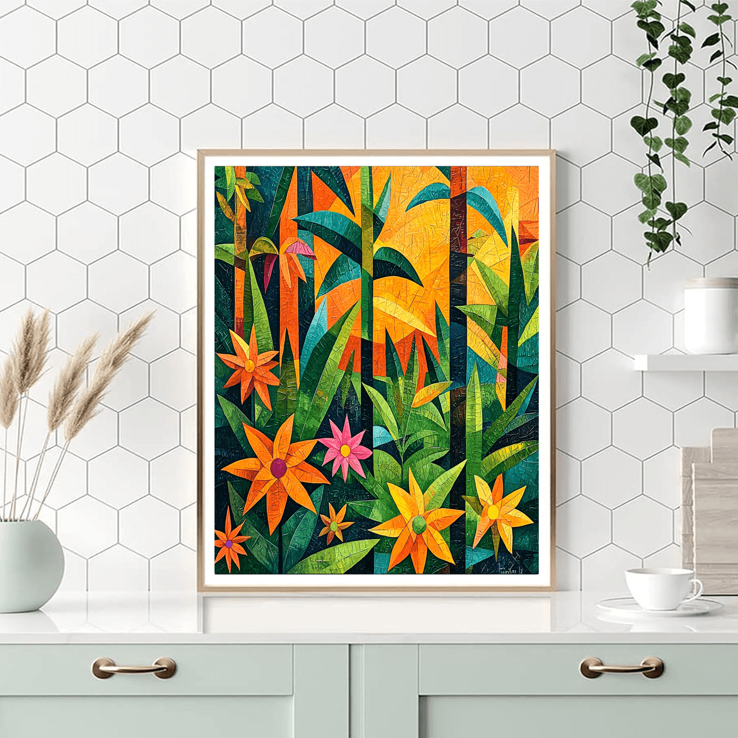 Pablo Picasso Inspired Picasso's Prismatic Jungle  Number Painting