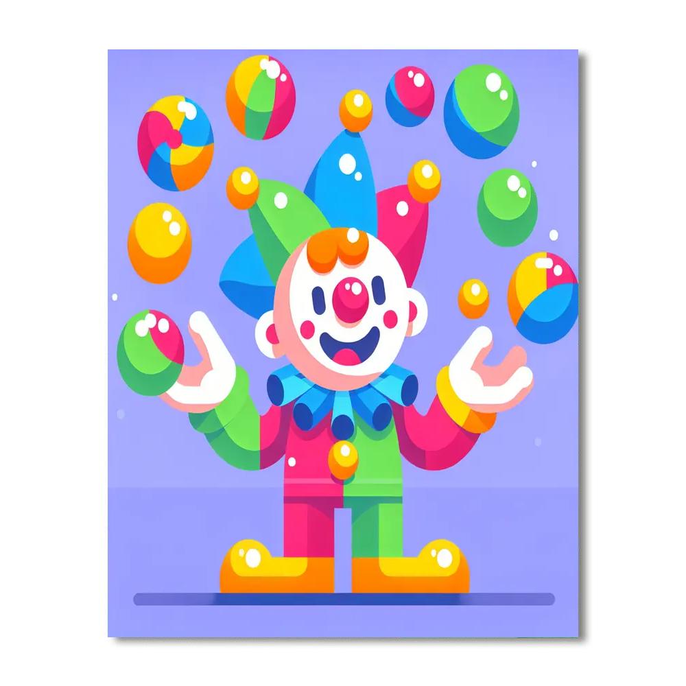 Cheerful Clown Celebration Paint By Numbers Art