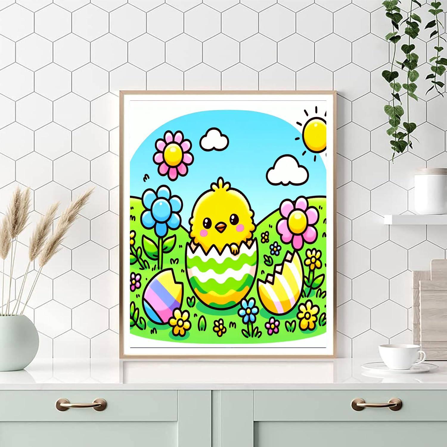 Cheery Chicks Paint By Numbers Art