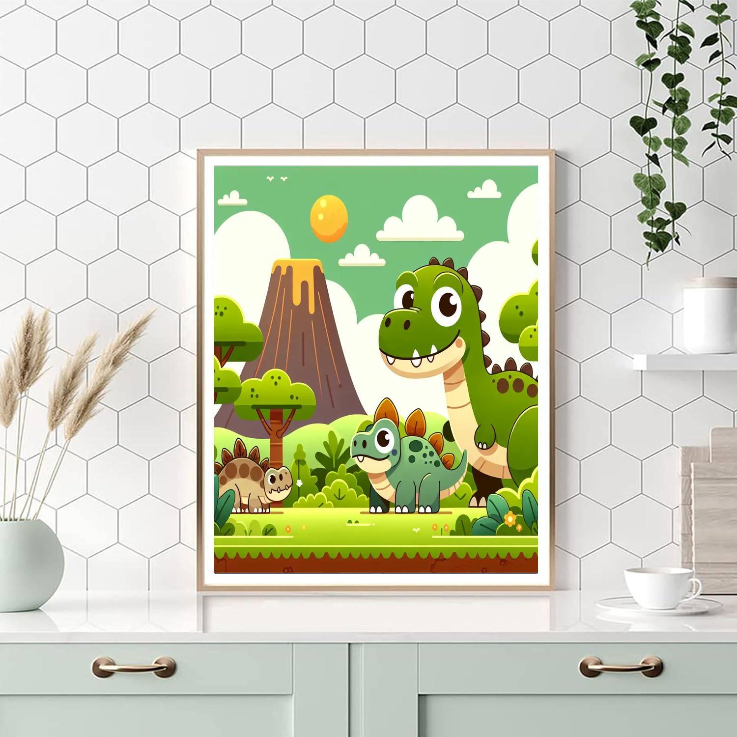 Jurassic Dino Land Paint By Color