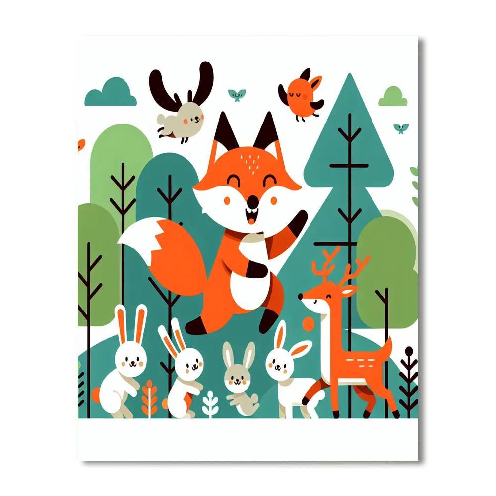 Forest Friends Exploration Painting Number Kit