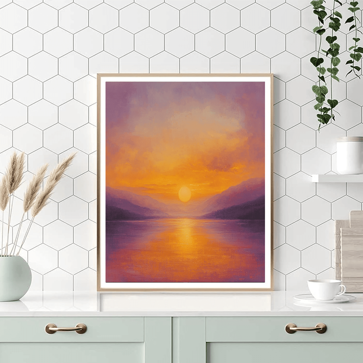 J.M.W. Turner Inspired Ethereal Sunset  Paint By Numbers Art