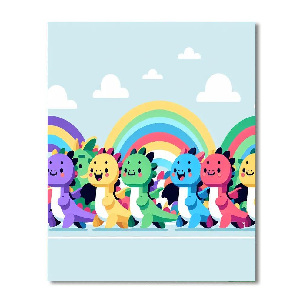 Cheerful Dragon Parade Paint By Number