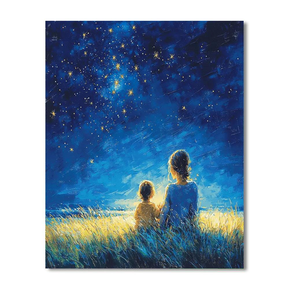 Holding Hands Under Stars Numbered Painting Kits