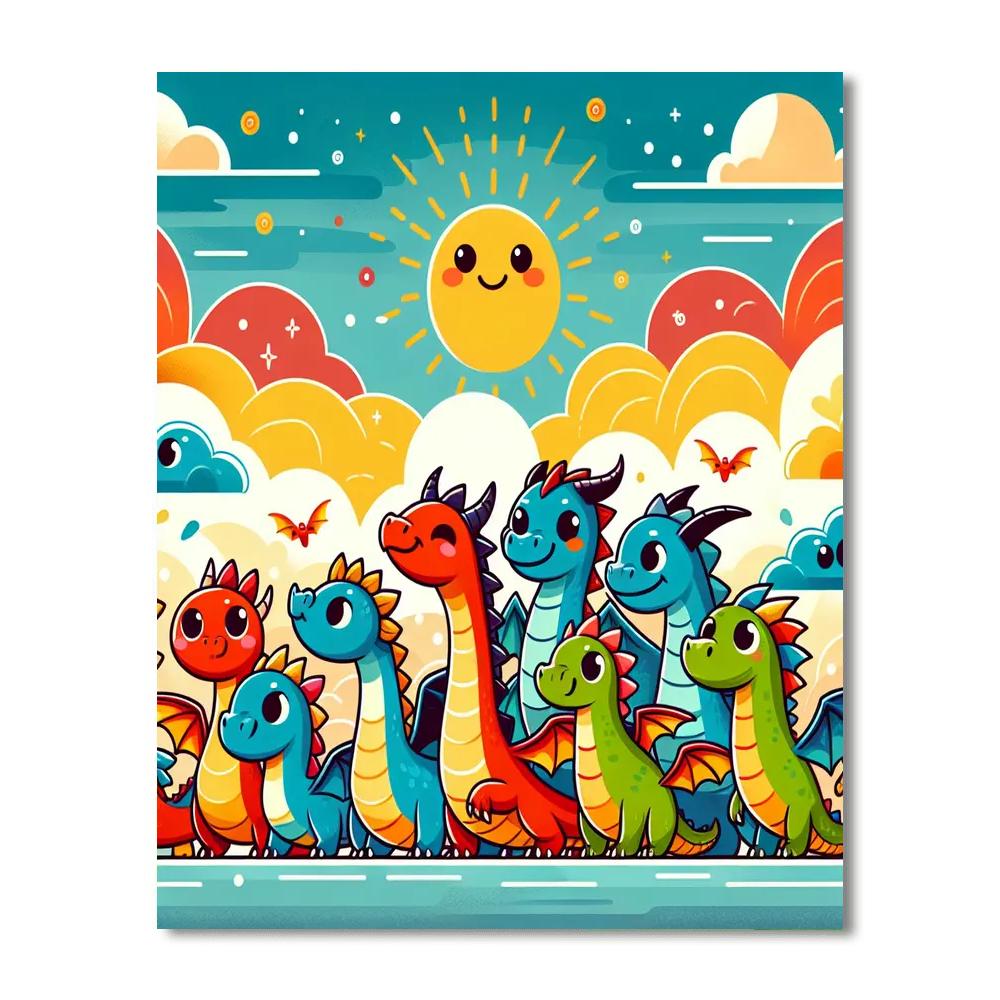 Adventurous Dragon Squad Numbered Painting Kits