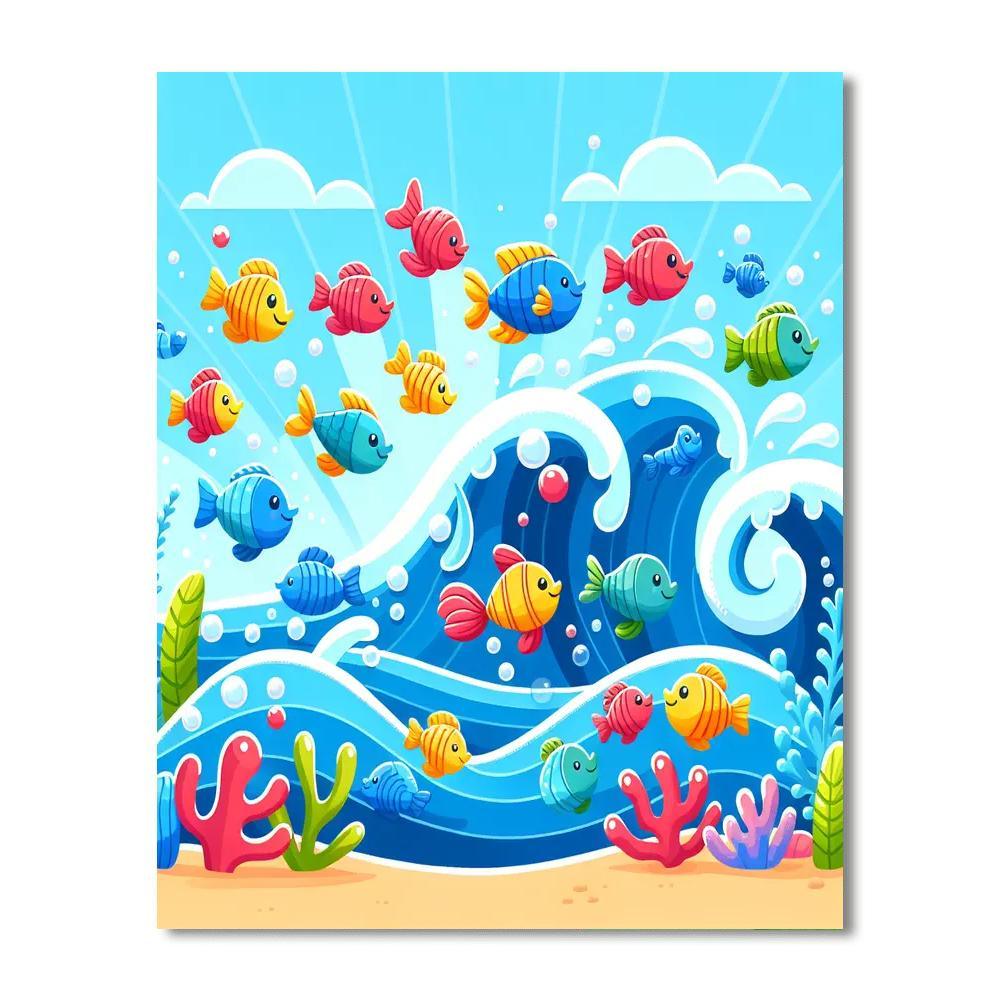 Jolly Jumping Fish Painting By Numbers Kit