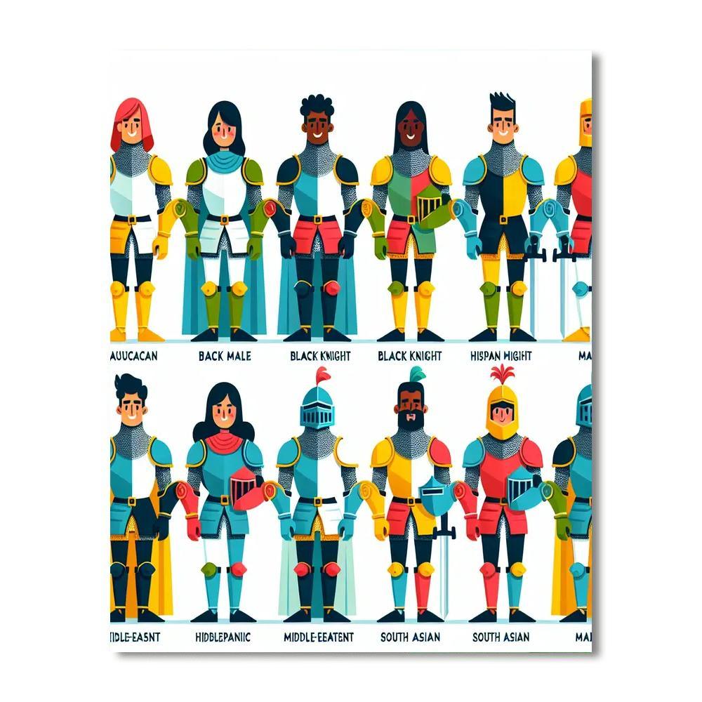 Medieval Knights Adventure Numbered Painting Kits