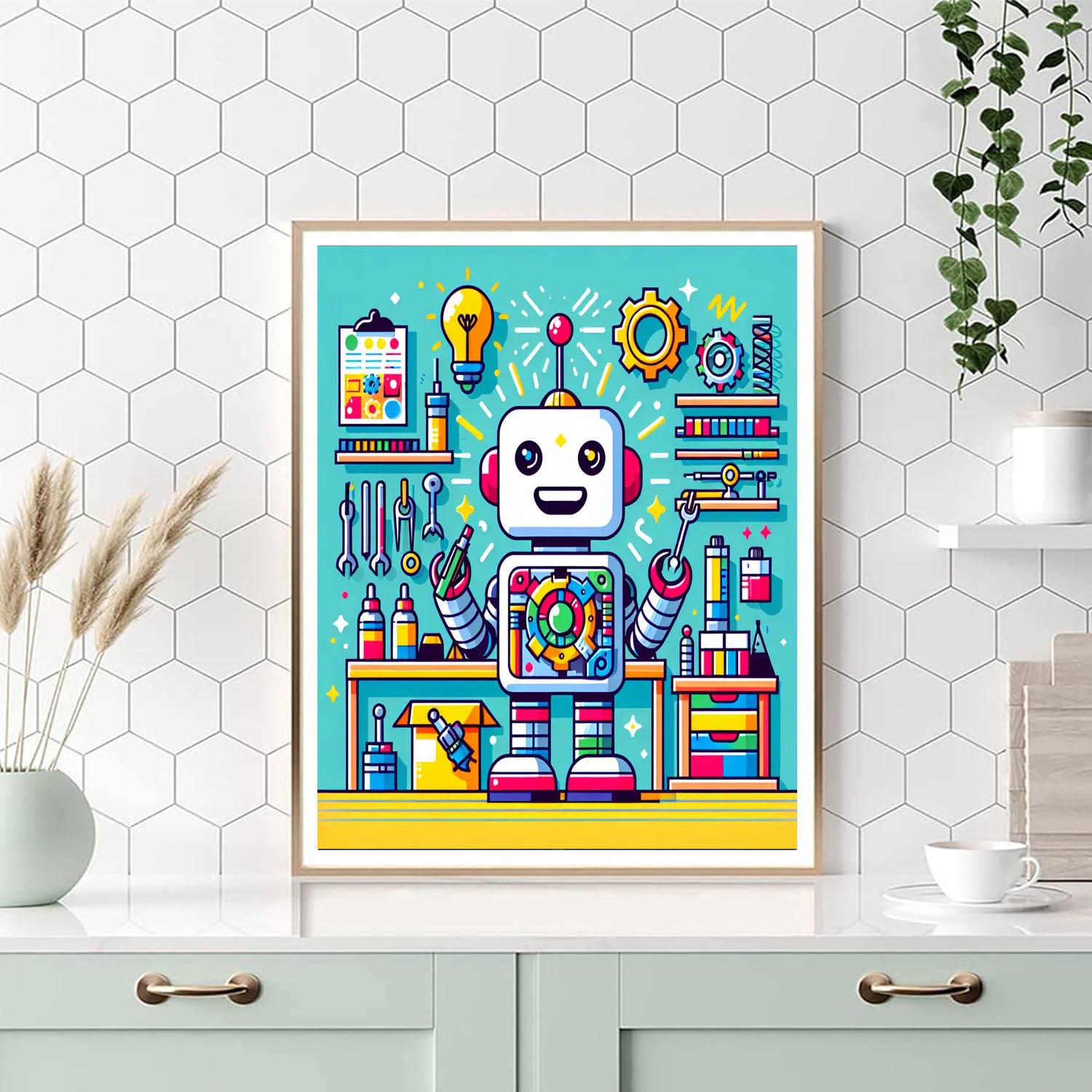 Robot Builder's Challenge Paint By Numbers Kits
