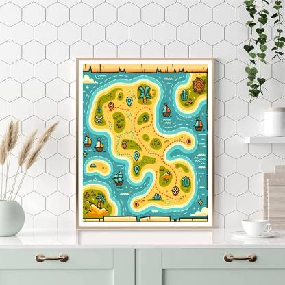 Exciting Pirate Treasure Map Paint By Number