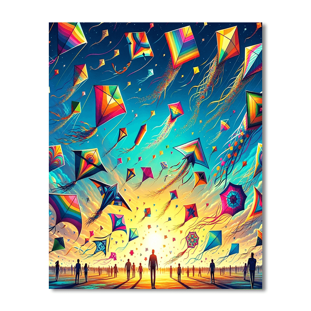 Joyful Kite Festival DIY Paint By Numbers