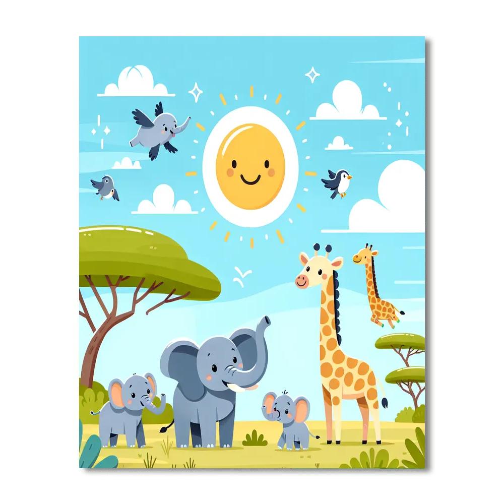 Sunshine Safari Celebration Paint By Numbers Art