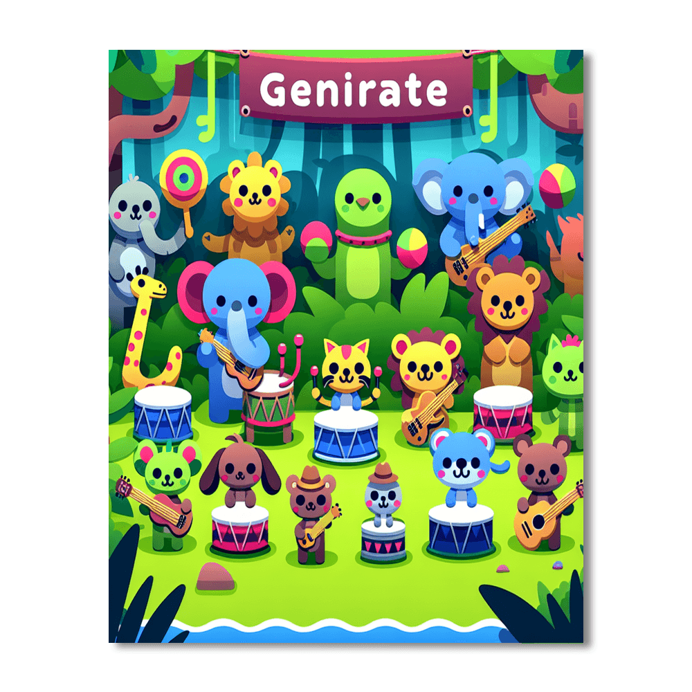 Jungle Jam With Musical Animals Paint By Number