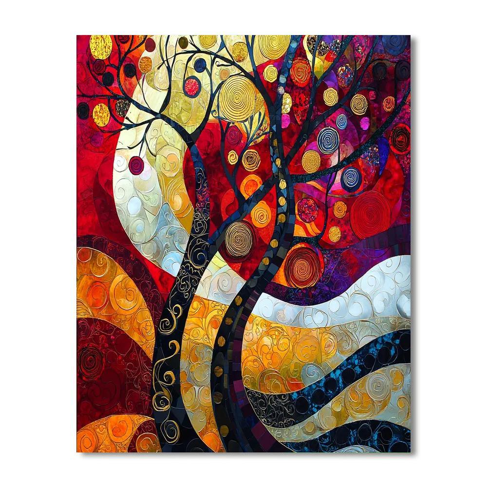 Gustav Klimt Inspired Rhythm Of Life  Paint By Color