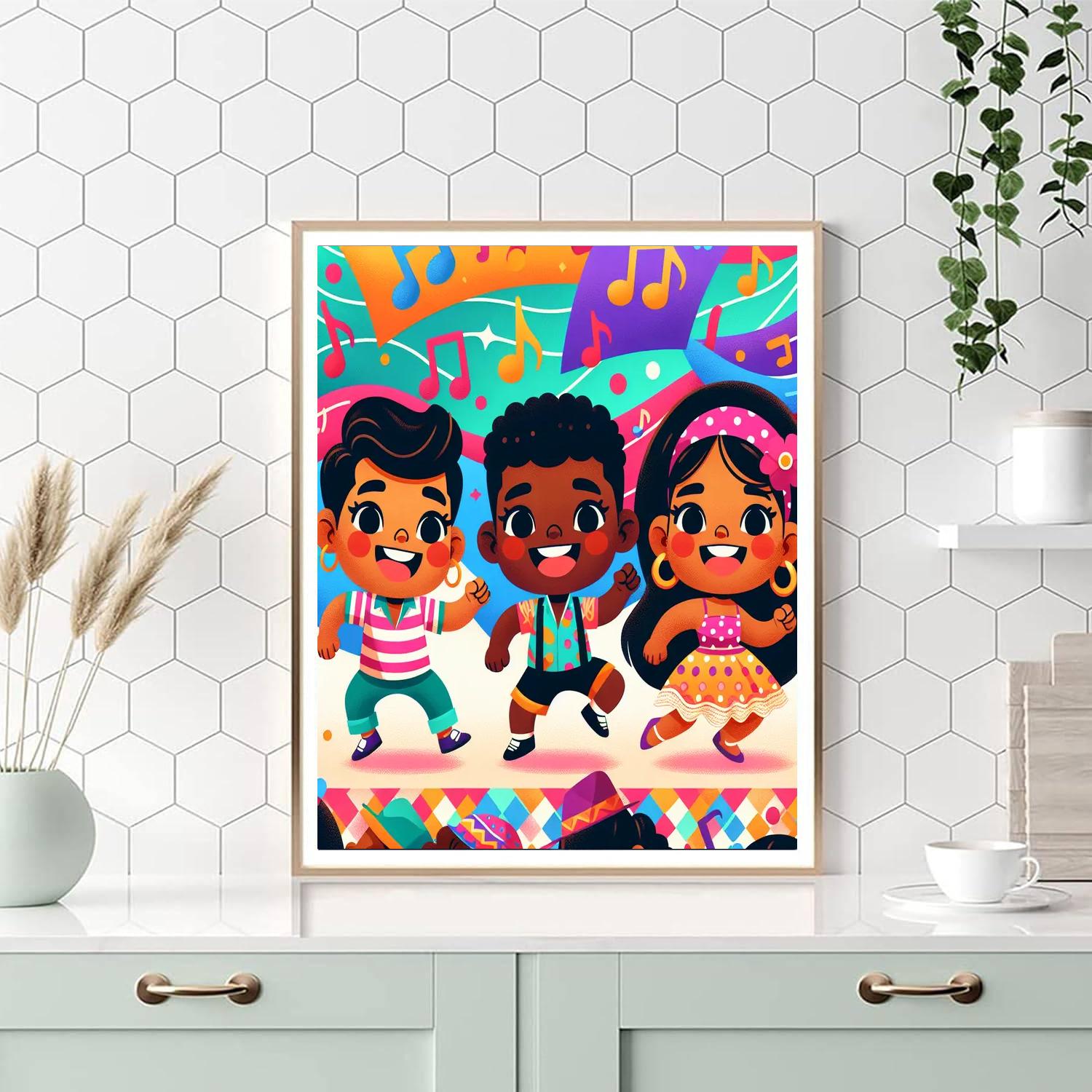 Dynamic Dance Party Paint By Numbers Art