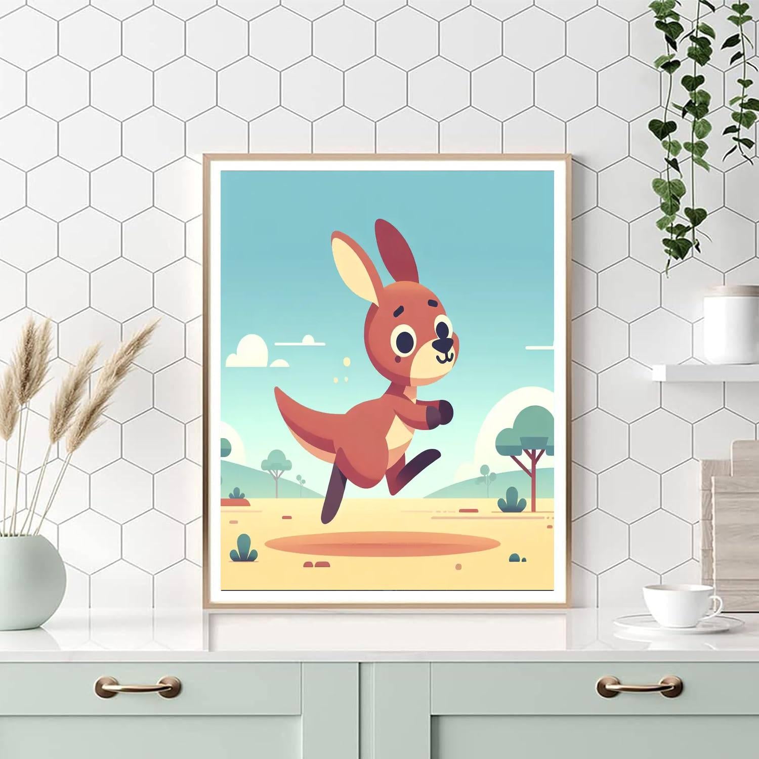 Curious Kangaroo Journey Paint By Numbers Art