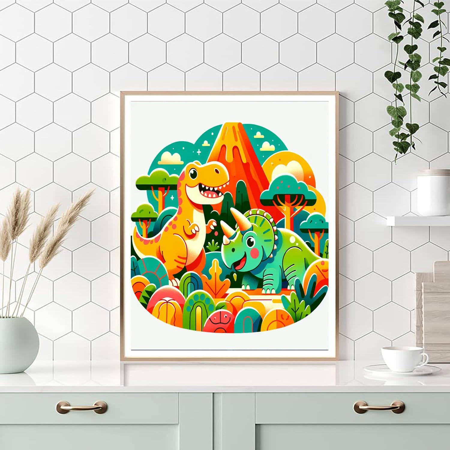 Adventures With Dino Friends Painting Number Kit