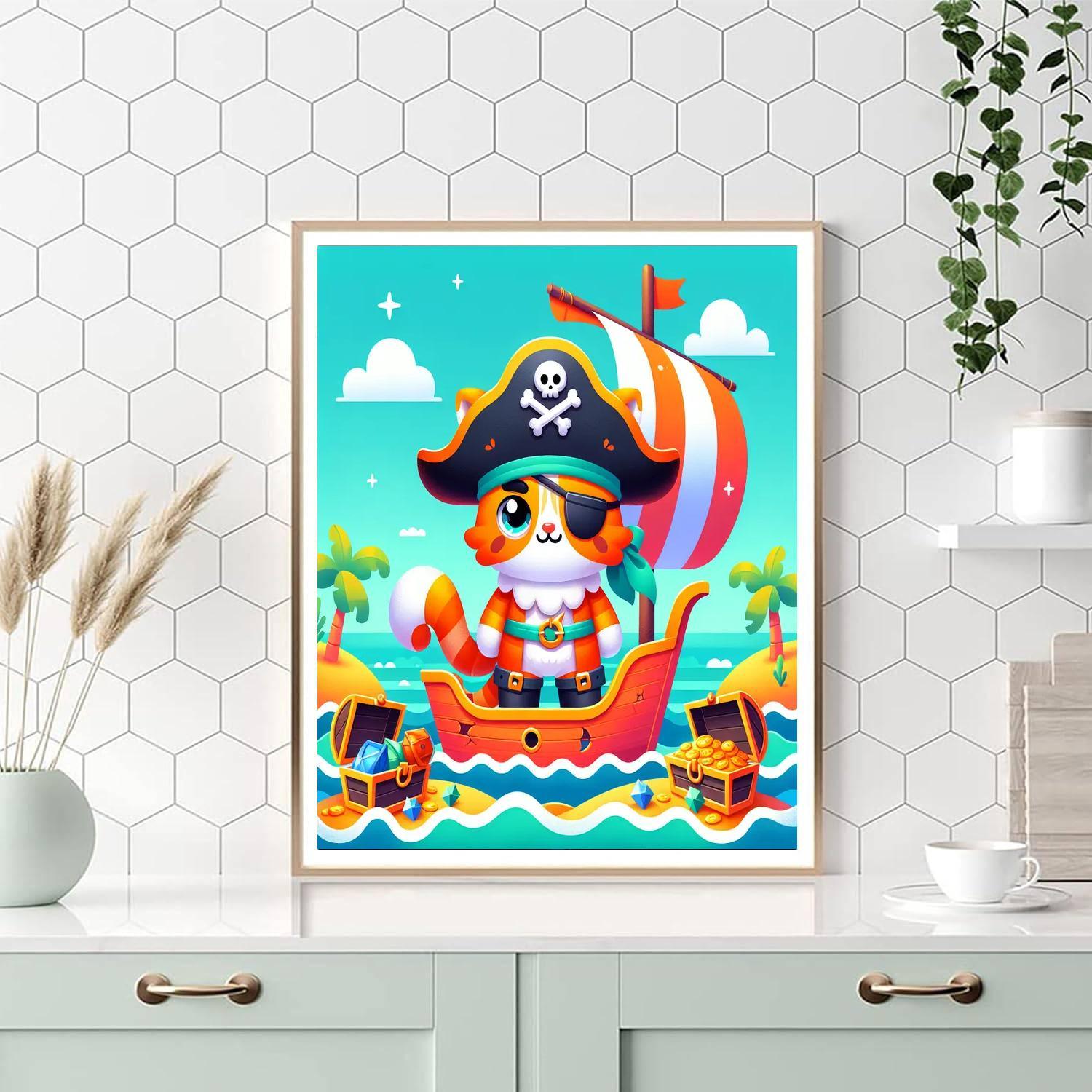 Adventurous Pirate Cat Paint By Numbers Art